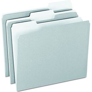 Pendaflex Tweekleurige ordner, briefformaat, 1/3 snede, grijs, 100 stuks per doos (152 1/3 gra)