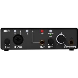 Steinberg IXO12, 2 x 2 USB 2.0 audio-interface met één microfoonvoorversterker, inclusief Cubase AI en Cubasis LE softwarepakket, zwart