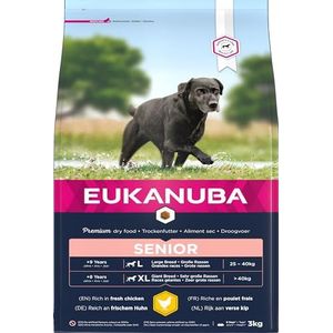 EUKANUBA premium hondenvoer met kip voor grote rassen - droogvoer voor senior honden, 3 kg