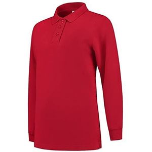 Tricorp 301007 Casual polokraag dames sweatshirt, 60% gekamd katoen/40% polyester, 280 g/m�², rood, maat XXL