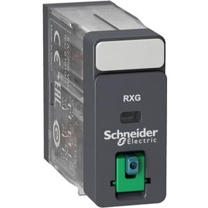 Schneider Electric RXG21BD - interface, relais, insteekrelais, interface-relais, RXG, 2 W, 5 A, 24 VDC, zonder led, met testknop - 13 x 34,5 x 28,8 mm