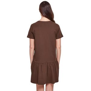 Urban Classics Dames Valance Tee Dress, damesjurk, bruin, Bruin, S