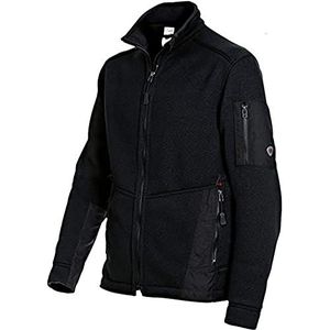 BP 1876-617-32-3XL Gebreide fleece jack opstaande kraag, ritssluiting, 100% polyester, zwart, 3XL maat
