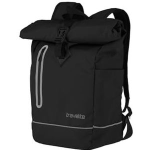 Travelite Unisex Basics Roll-up rugzak dekzeil fietsrugzak (1 stuks), zwart, 48 cm, Casual