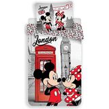 Disney Minnie Mouse Dekbedovertrek Londen - Eenpersoons - 140  x 200 cm - Multi