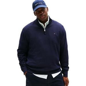 Tommy Hilfiger - BT-ESSENTIAL COTTON ZIP MOCK-B - Trui - Desert sky - Staande Kraag