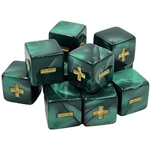 Dice4friends DIC37411 dobbelstenen set: Fate/Fudge Marble DarkGreen (12) dobbelstenen