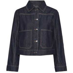 PIECES Pcnevin Denim Jacket, donkerblauw (dark blue denim), M