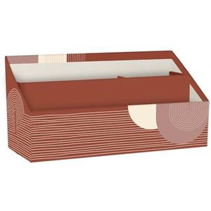 Clairefontaine 116077C – een brievenhouder van karton, 25 x 10 x 14 cm, in warme kleuren en geometrische vormen, thuiskantoor, opslag op kantoor, organizer, Terracotta-collectie