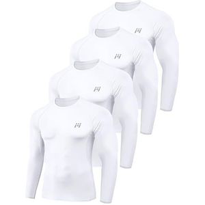 MEETWEE Compressieshirt voor heren, korte/lange mouwen, functioneel shirt voor mannen, sportshirt, training, fitnessshirt, ademend, loopshirt, onderhemd voor hardlopen, joggen, sport, gymzaal