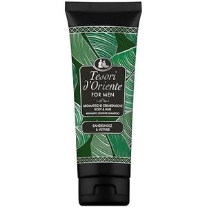 Tesori d'Oriente Crèmedouche Body & Hair 'Vetiver & Sandelholz' voor mannen, aromatische crèmedouche voor lichaams- en haarverzorging, ritueel voor lichaam en zintuigen, 250 ml