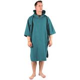 Lifeventure - Compacte Luierbadjas - Blauwgroen - Microvezel Poncho met Capuchon