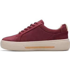 Clarks - Hollyhock Walk - Casual Sneaker - Bordeauxrood - Nubuckleer