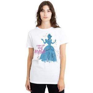 Cinderella Turn Up Your Magic dames T-shirt, wit, XX-Large, Wit, XXL