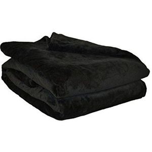 Poyet Motte microflanelle deken polyester zwart