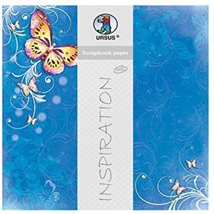 Ursus 70300076 - Premium Glitter Scrapbook papier vlinders, ca. 30,5 x 30,5 cm, 5 vellen, motief 76