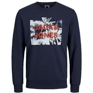 JACK & JONES Heren Jcosalty Sweat Crew Neck FST Sweatshirt, navy blazer, M