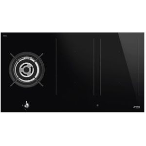 SMEG PM3953D, CLASSICA inductie- en gaskookplaat, Black glass