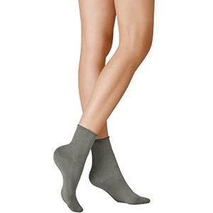 KUNERT Sensual Cotton Sod Gebreide sokken voor dames, Grijs (steel grey), 35-38 EU