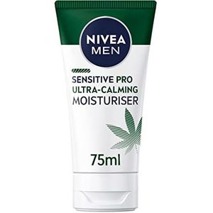 NIVEA MEN Sensitive Pro Ultra Calming Moisturizing Cream (75 ml), gezichtsverzorging, vochtverzorging verrijkt met hennepzaadolie en vitamine E voor stress-minimaliserende huidverzorging