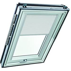 Origineel Roto Vouwgordijn ZFA Voor Roto Dakvensters Geleiderail Zilver Handmatige Bediening Voor Roto Dakvensters van de Designo R6/R8, i8 en Classic 64/84 Serie met Maat 134/098 | 13/09 Kleur Wit