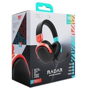 STEALTH RADAR Gaming Headset - Blauw/Rood, Compatibel met Gameconsoles, Mobiel en PC