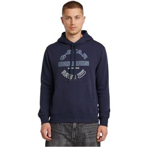 G-STAR RAW Heren Originals Logo Hooded Long Sleeve Sweater, Blauw (Sartho Blue D26367-d991-6067), L
