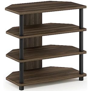 Furinno 4-Tier Petite TV standaard 4-Tier Columbia Walnoot/Zwart