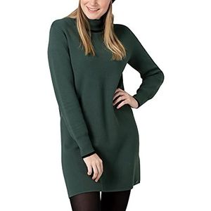 Timezone Dames tultelneck gebreide jurk casual jurk, Deep Forest Green, L