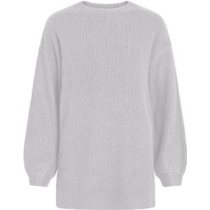 Vila Vilassia L/S Crewneck Tunic voor dames, lichtgrijs gem., XXL