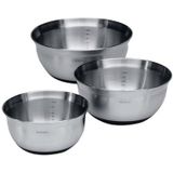Brabantia Mengkom met Antislip Bodem, Set van 1L / 1.6L / 3L - Matt Steel/Black