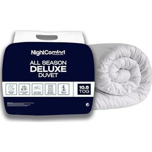 NightComfort Luxe dekbed voor alle seizoenen, anti-allergie 10,5 tog dekbed - 100% microvezelhoes gevuld met dikke ultra bounce hollowfiber quilt, eenpersoons