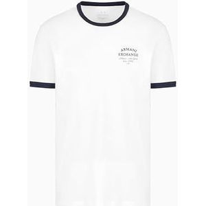 Armani Exchange Heren Utility Edge, duurzaam, kleurcontrast, geborduurd logo, regular fit, wit, M, off-white, M