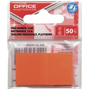 Indexplakstrips OFFICE PRODUCTS PP 25x43mm 1x50 vel hanger oranje / / type met dispenser/kunst op hanger/vorm rechthoekig/materiaal -Pp/kleur oranje/dikte [mm] -60µm