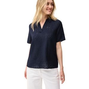 Blouse - Urban Navy Blue - Korte Mouwen - Lichte Structuurpatroon