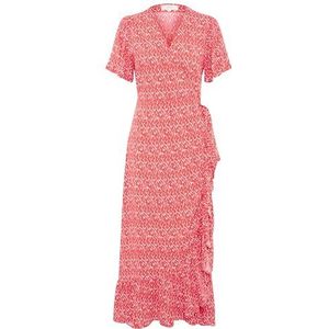 Part Two ClarinaPW Dames Silhouet Above Enkellengte Jurk, Mandarijn Red Graphic Print, 38