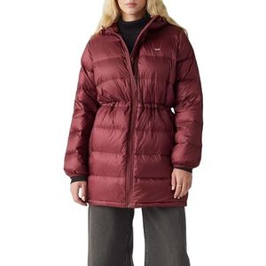 Levi's Dames Polly Midi Puffer jas, bordeaux, L