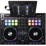 Reloop Beatpad 2 | 2-kanaals professionele DJ controller voor iPad, Mac/PC en Android platform, 16 RGB performance pads met jog wheels en geïntegreerde geluidskaart