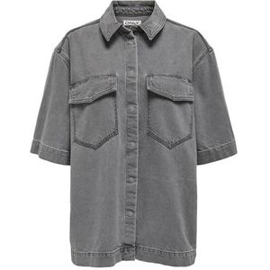 Only - Sophie - Oversized Spijkerblouse - Licht Gewassen - Korte Mouwen