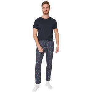 TRENDYOL Pajama Bottoms, marineblauw, normale taille, Marineblau, L