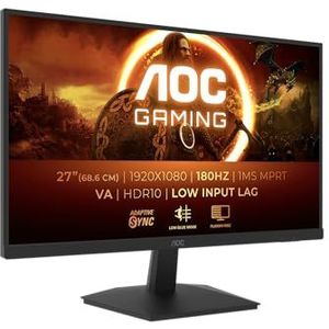 AOC Gaming 27G15N, 27 inch Full HD-monitor, 180 Hz, snelle VA, 1 ms, adaptieve synchronisatie, HDR10, lage ingangsvertraging (1920 x 1080, HDMI 2.0, DisplayPort 1.4)
