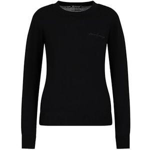 Armani Exchange Damestrui Merino Wool met Script Logo Sweater, zwart, XL