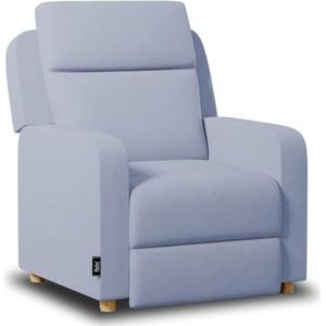 Nalui - Relaxstoel One Fabric (77 x 87 x 98 cm) met handmatige push-opening en versterkte structuur. Fauteuil voor de woonkamer, met stof bekleed met 160° helling, hemelsblauw