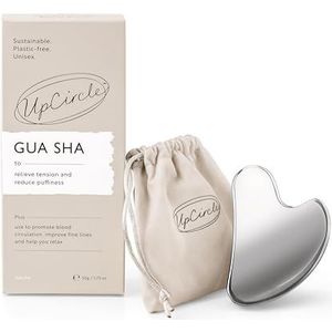 UpCircle Gua Sha Facial Tool - verlicht spanning, helpt lymfedrainage + verhoogt de bloedsomloop voor een gezonde gloed - roestvrijstalen gereedschap