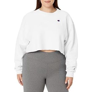 Champion Dames Omgekeerde Weven Bijgesneden Cut Off Crew Sweatshirt, Kleur: wit, M