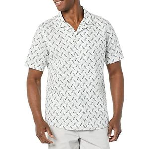 Amazon Essentials Heren standaard fit vakantie shirt, lichtblauw vogel print, XS
