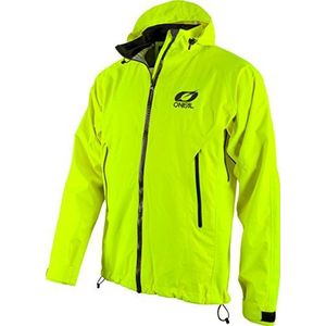 O'NEAL | Mountainbike Jacket | MTB Mountainbike DH Downhill FR Freeride | Waterdicht, onderarm ventilatie, soft-touch materiaal | Tsunami Rain Jacket | Volwassen | Neon-Geel | Maat M