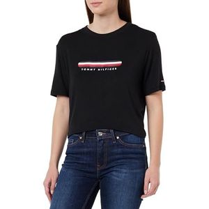 Tommy Hilfiger Cn Ss Tee S/S-T-shirts voor dames, zwart, L