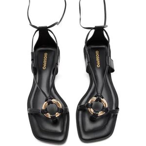 GIOSEPPO SPRAGUE Platte sandalen voor dames, zwart, maat 35, Zwart, 35 EU