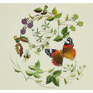 Helen Stevens borduurwerk bloemen en vlinder ontwerp wenskaart